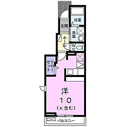 ミクキコノモト ワンルームの間取図画像