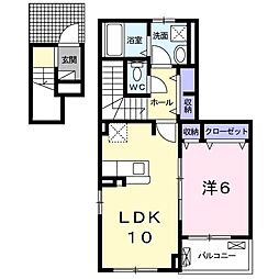 アメニティイースト 1LDKの間取図画像