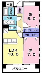 エレガントコンドミニアム 2LDKの間取図画像
