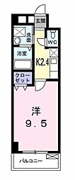 ノーブル・コーケ・横浜 1Kの間取図画像