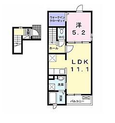 ソレイユウィンド1 1LDKの間取図画像