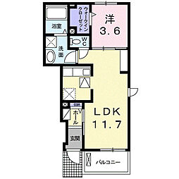 エビータ 1LDKの間取図画像