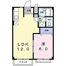 スカイコーポ 1LDKの間取図画像