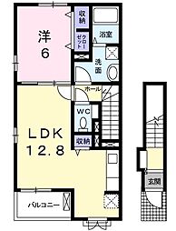 パティオソレアード3 1LDKの間取図画像