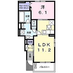 アトランティス 1LDKの間取図画像