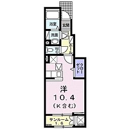 Ｍ’ｓ　ＮＩＪＩＧＡＨＡＭＡ 1階ワンルームの間取り