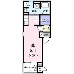 K'sPlace2 ワンルームの間取図画像