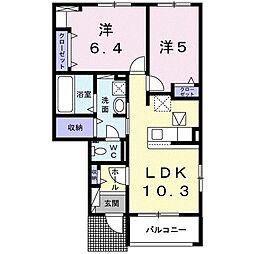 シエンプレ 2LDKの間取図画像