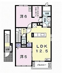 ノーブルグラス2 2LDKの間取図画像