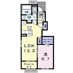 アンサンブル・デュオ　Ａ 1階1LDKの間取り
