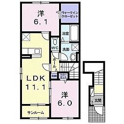 プリウス1953 2LDKの間取図画像
