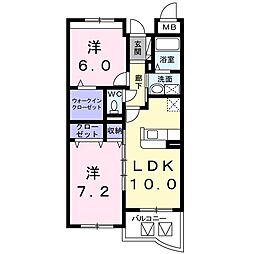 マンショングレイスエレガント 2LDKの間取図画像