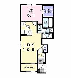 ルーチェ・ソラーレ2 1LDKの間取図画像