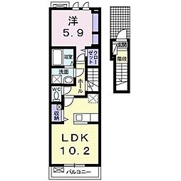 シンフォニー 1LDKの間取図画像