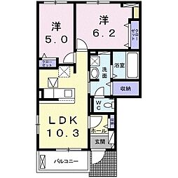 ViolaSole東灘2 2LDKの間取図画像