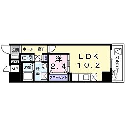 グランツコート2 1LDKの間取図画像