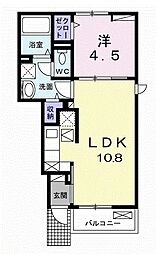 メゾングレイス 1LDKの間取図画像