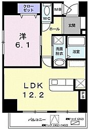 小網町倶楽部 1LDKの間取図画像