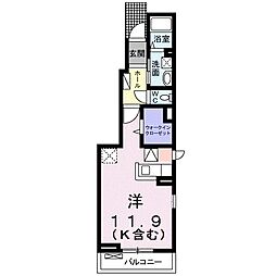 オーベルシュタイン ワンルームの間取図画像