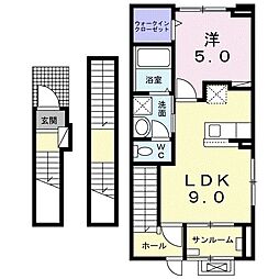 コロラーレ 1LDKの間取図画像