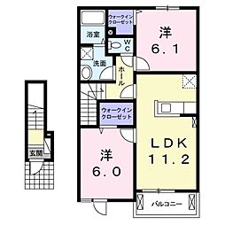 リクソーレ6 2LDKの間取図画像