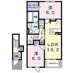 プレッソ橿原2 2LDKの間取図画像