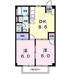 メゾン辻 2DKの間取図画像