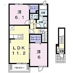 ミオパードレ 2LDKの間取図画像