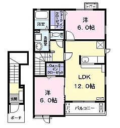 エスペランサ2 2LDKの間取図画像
