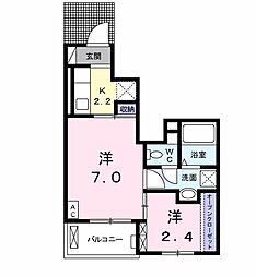 ブロッサム2 2Kの間取図画像