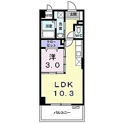 サウスひまわり 1LDKの間取図画像