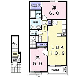 フェリーチェ 2LDKの間取図画像