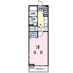 デスパシオ 1Kの間取図画像