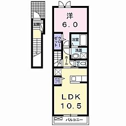 ボニート 2階1LDKの間取り