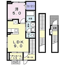 ラ・メゾンSH 1LDKの間取図画像