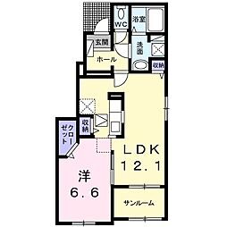 ソルティガ 1LDKの間取図画像