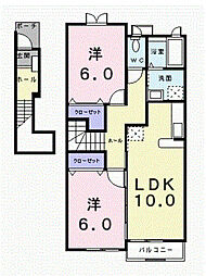 エスペランサA 2LDKの間取図画像