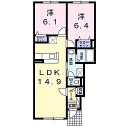 ベルローゼ4 2LDKの間取図画像