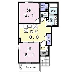 グランツ・晴 2DKの間取図画像