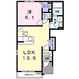ヒルズタウン5 1LDKの間取図画像