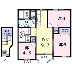 クレーデレドーノヨッシー1 3DKの間取図画像