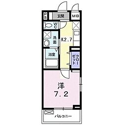 ラヴィベール 1Kの間取図画像