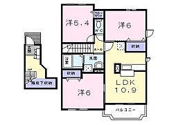 カントリー 3LDKの間取図画像