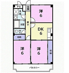 レジデンスN'S 3DKの間取図画像
