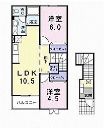 レジーナ22 2LDKの間取図画像