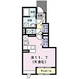 アリエッタ ワンルームの間取図画像