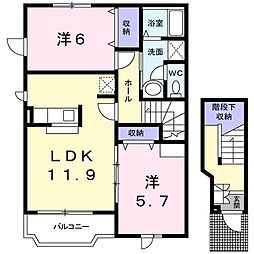 パティオ・アルバーダA 2LDKの間取図画像