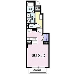 カークB棟 ワンルームの間取図画像