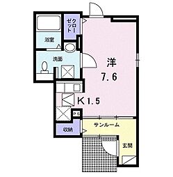 Ｌｉｂｅｒｏ　Ｙ　Ｉ 1階ワンルームの間取り