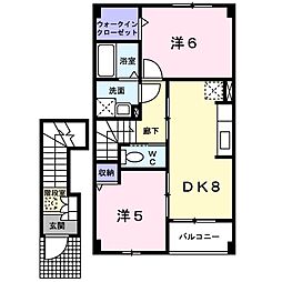 エレンシア 2DKの間取図画像